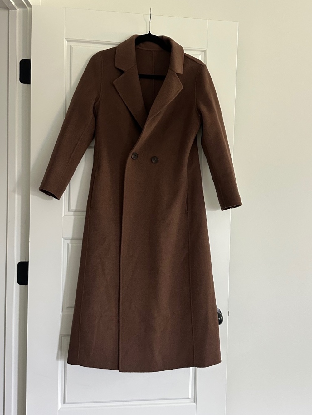 Double breasted brown coat